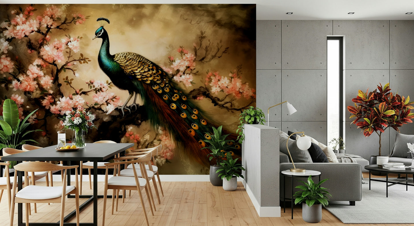 Peacock's Bloom Wall Mural