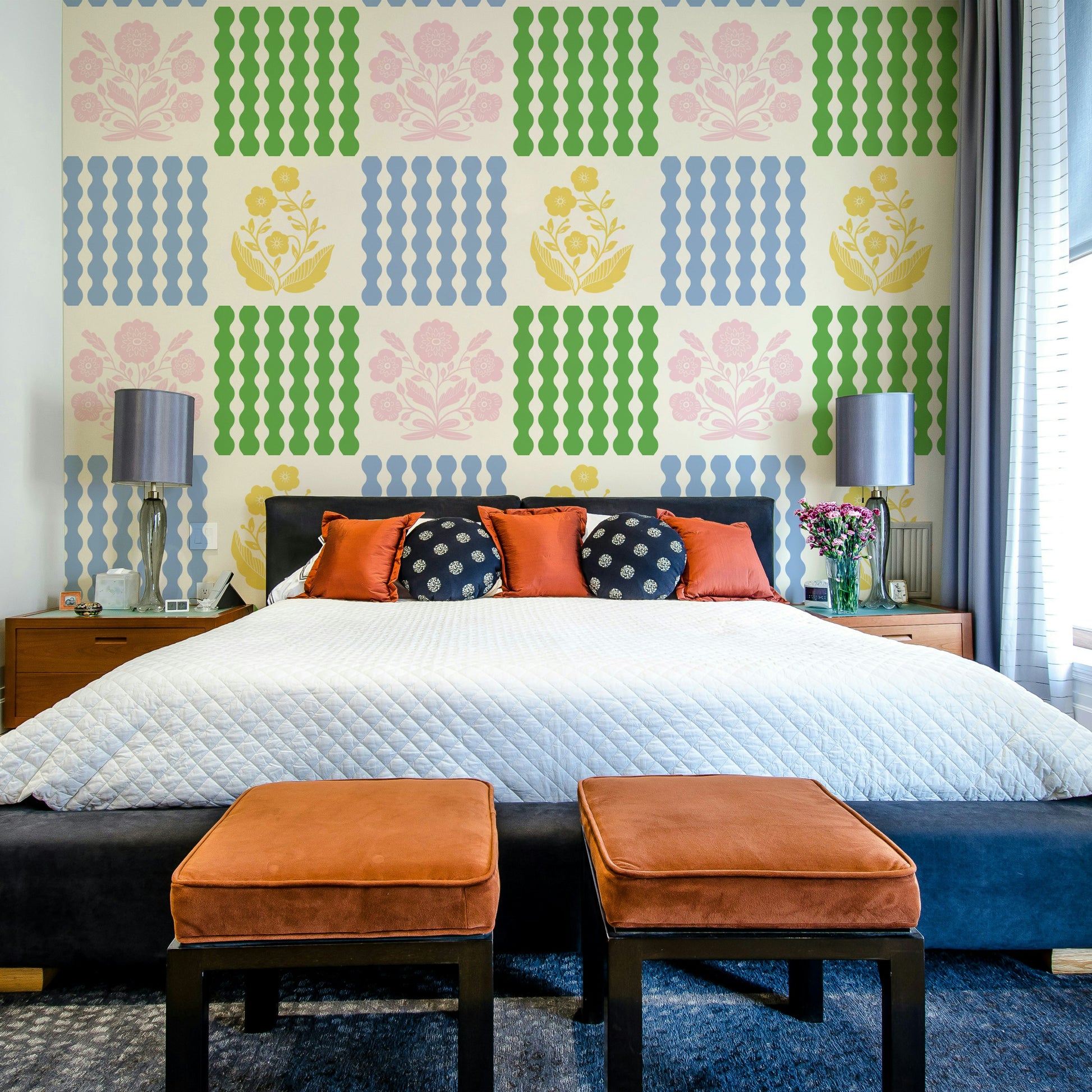 Artistic fusion of stylized floral patterns.

