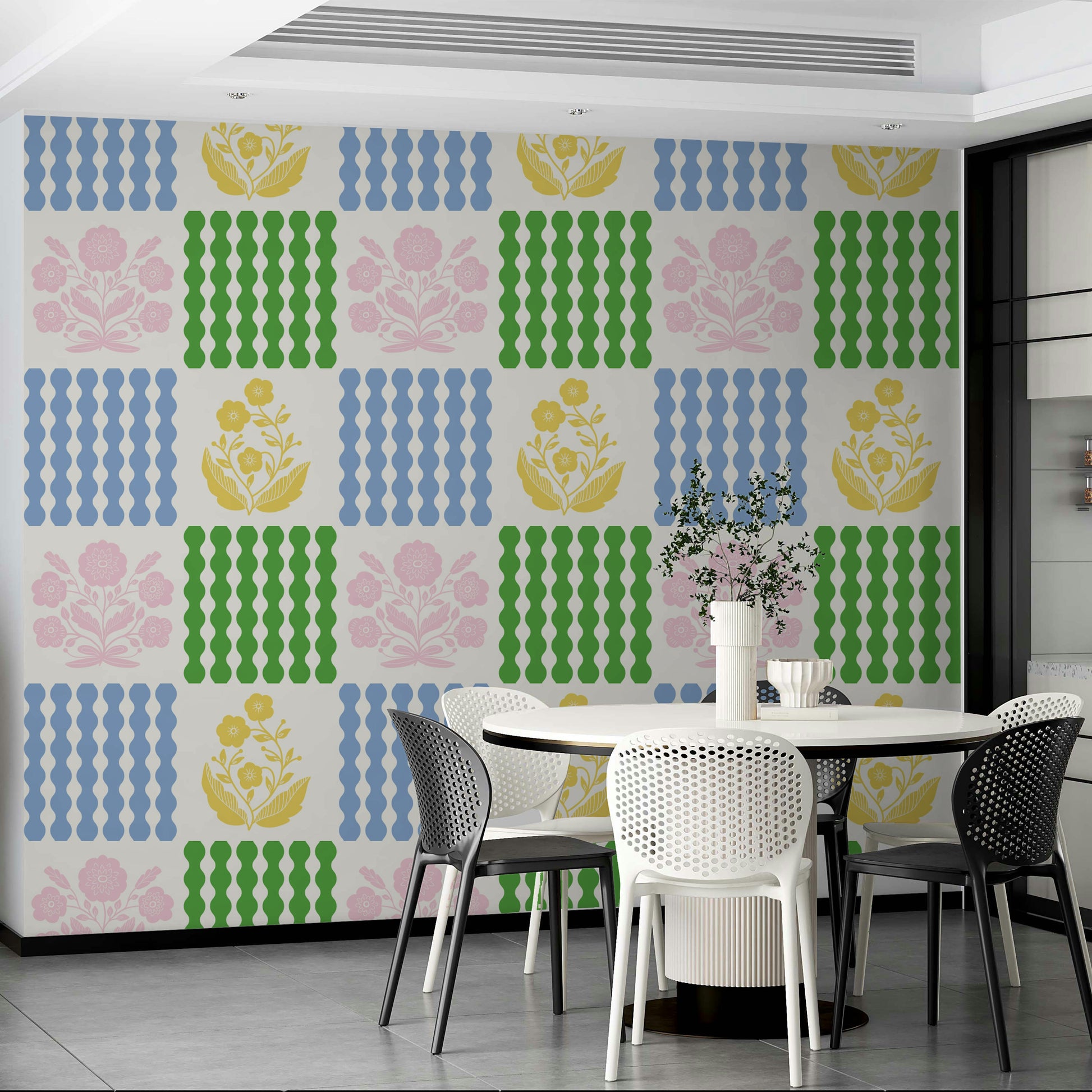 Reminiscent of mid-century modern design.

