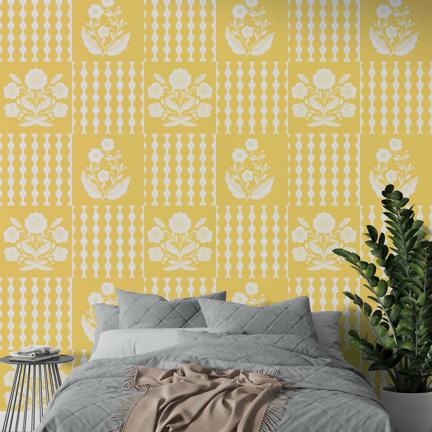 Warm color palette with sunny yellows and cheerful oranges.

