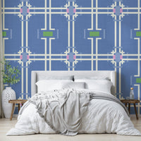 Intricate geometric grid design.

