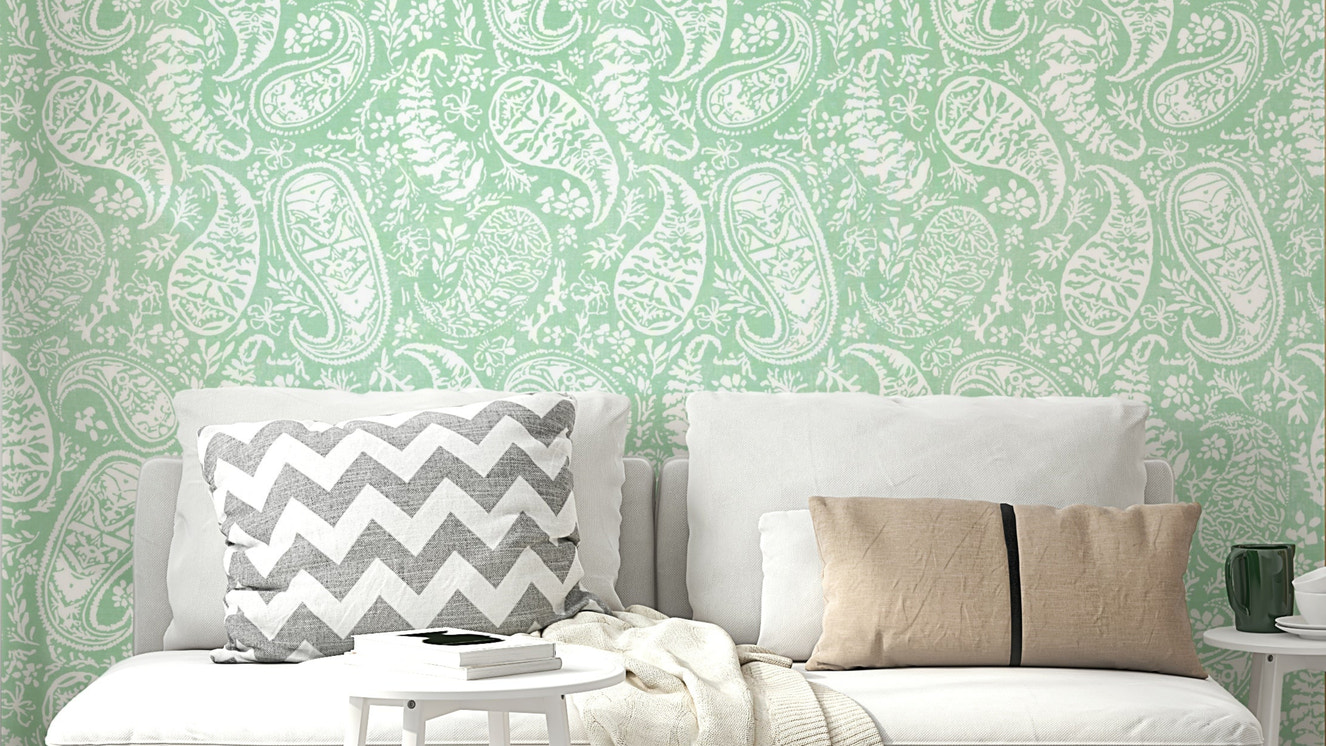 Delicate and intricate paisley pattern.

