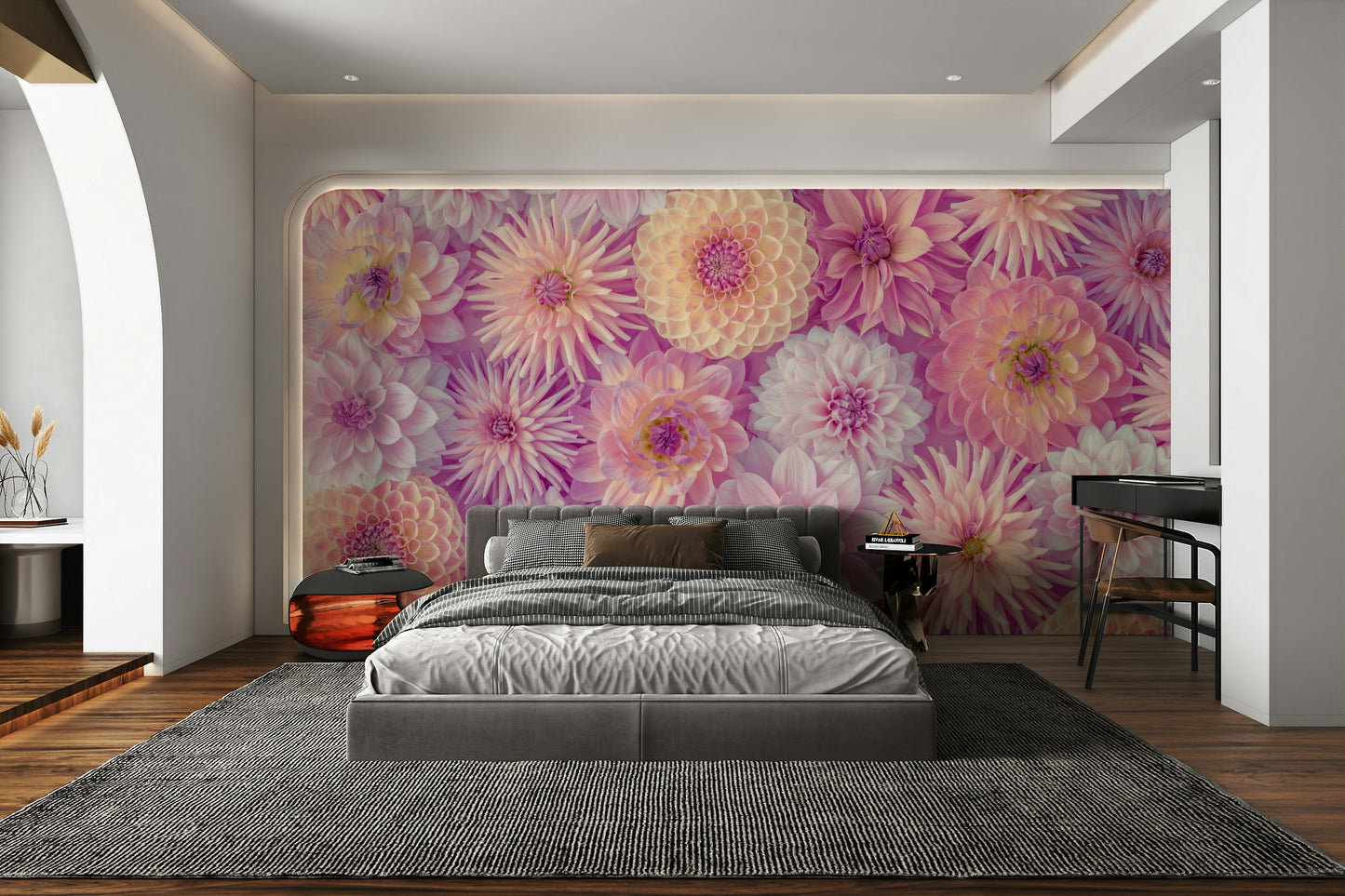 Each flower contributes to a cohesive mosaic.

