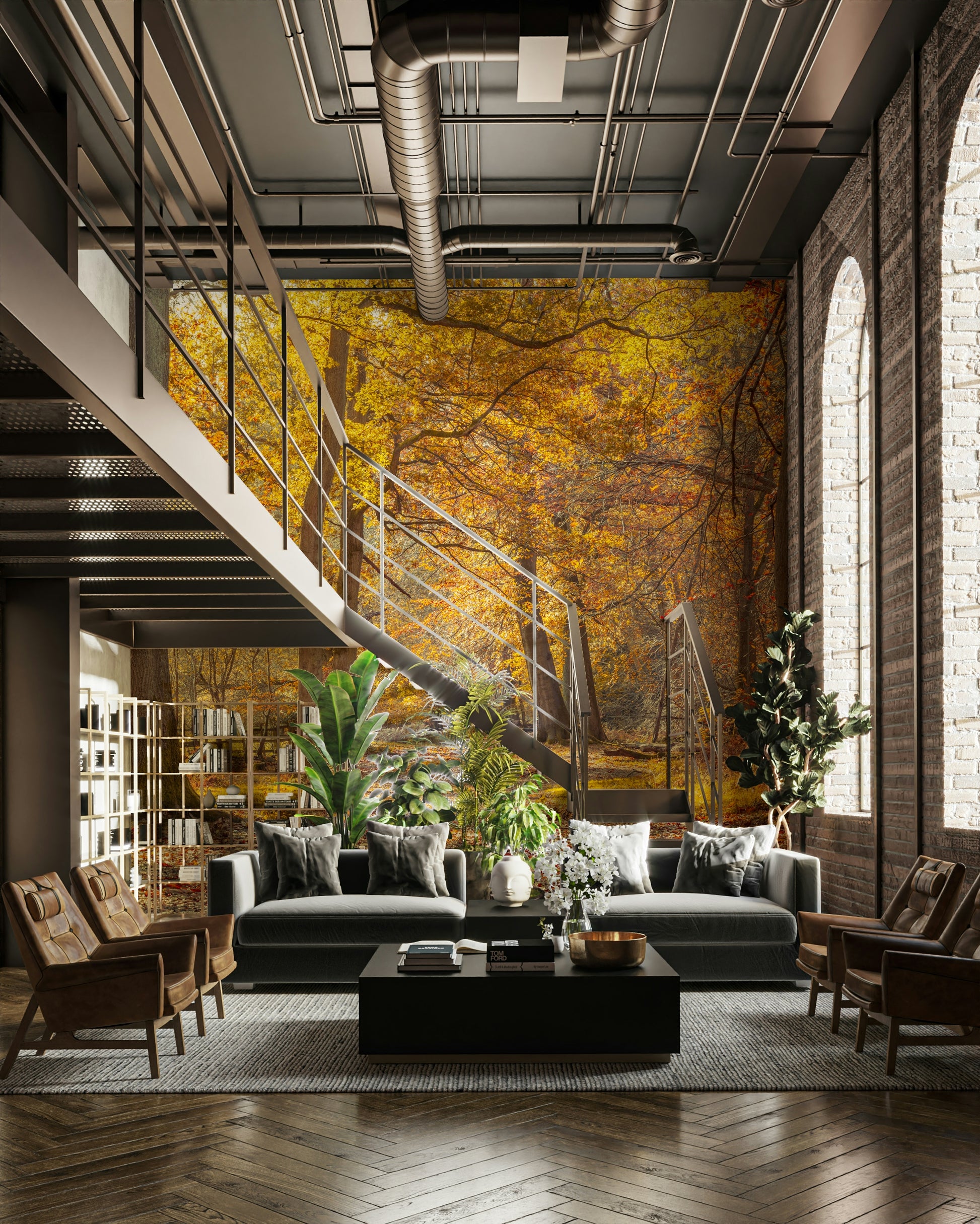 Sense of natural splendor and inviting coziness.

