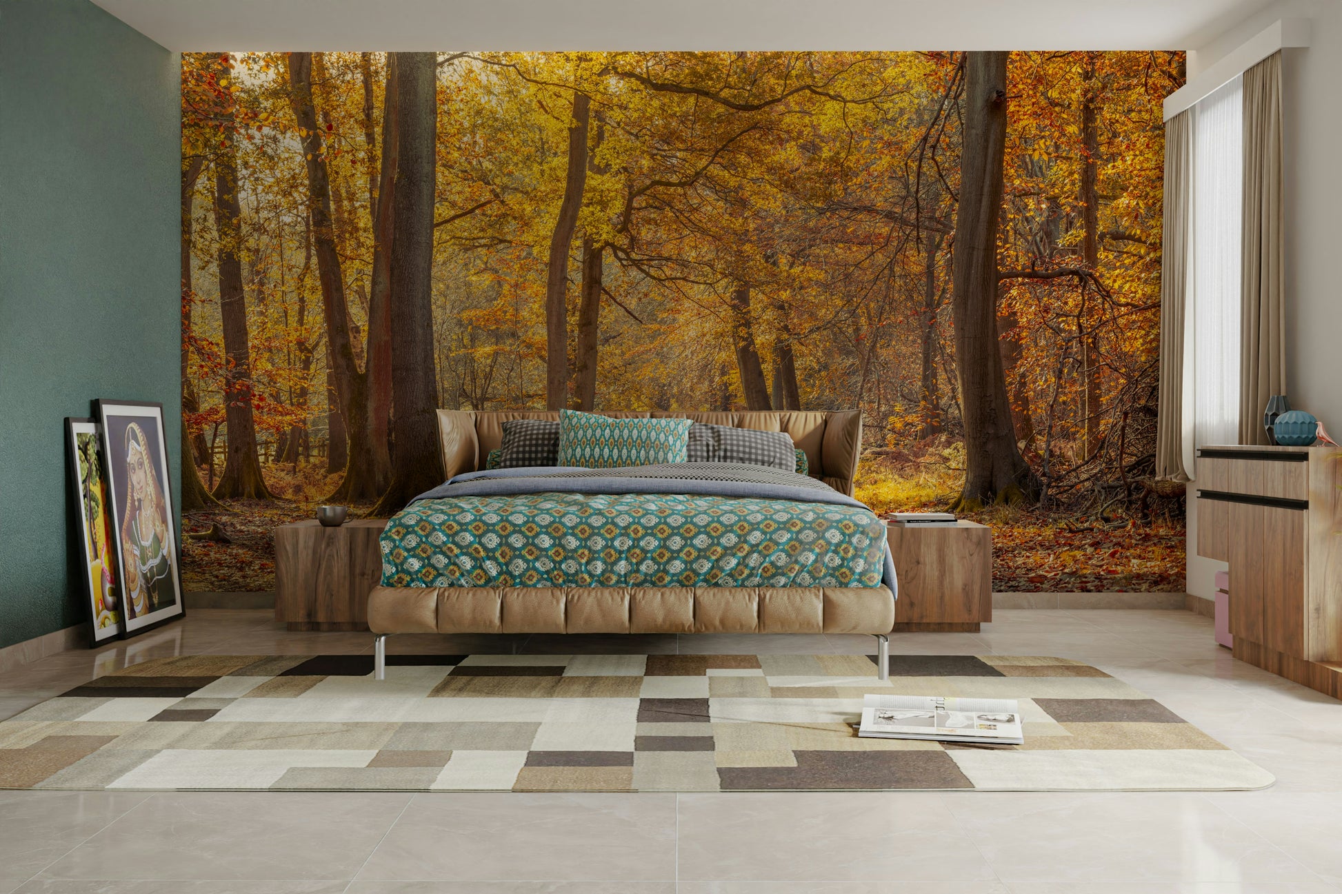 Dappled sunlight filtering through leaves.

