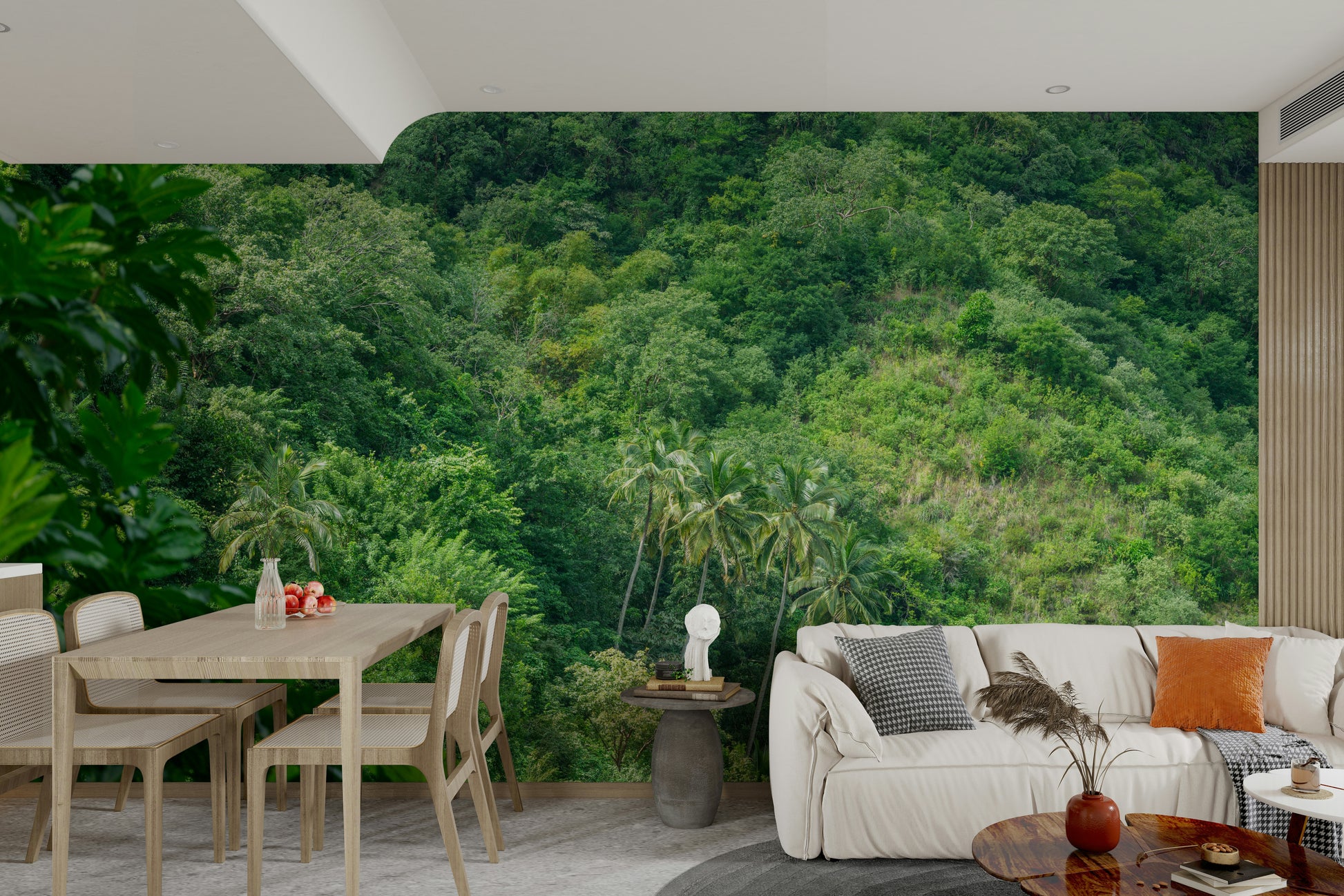 Full view of the wide panoramic mural.

