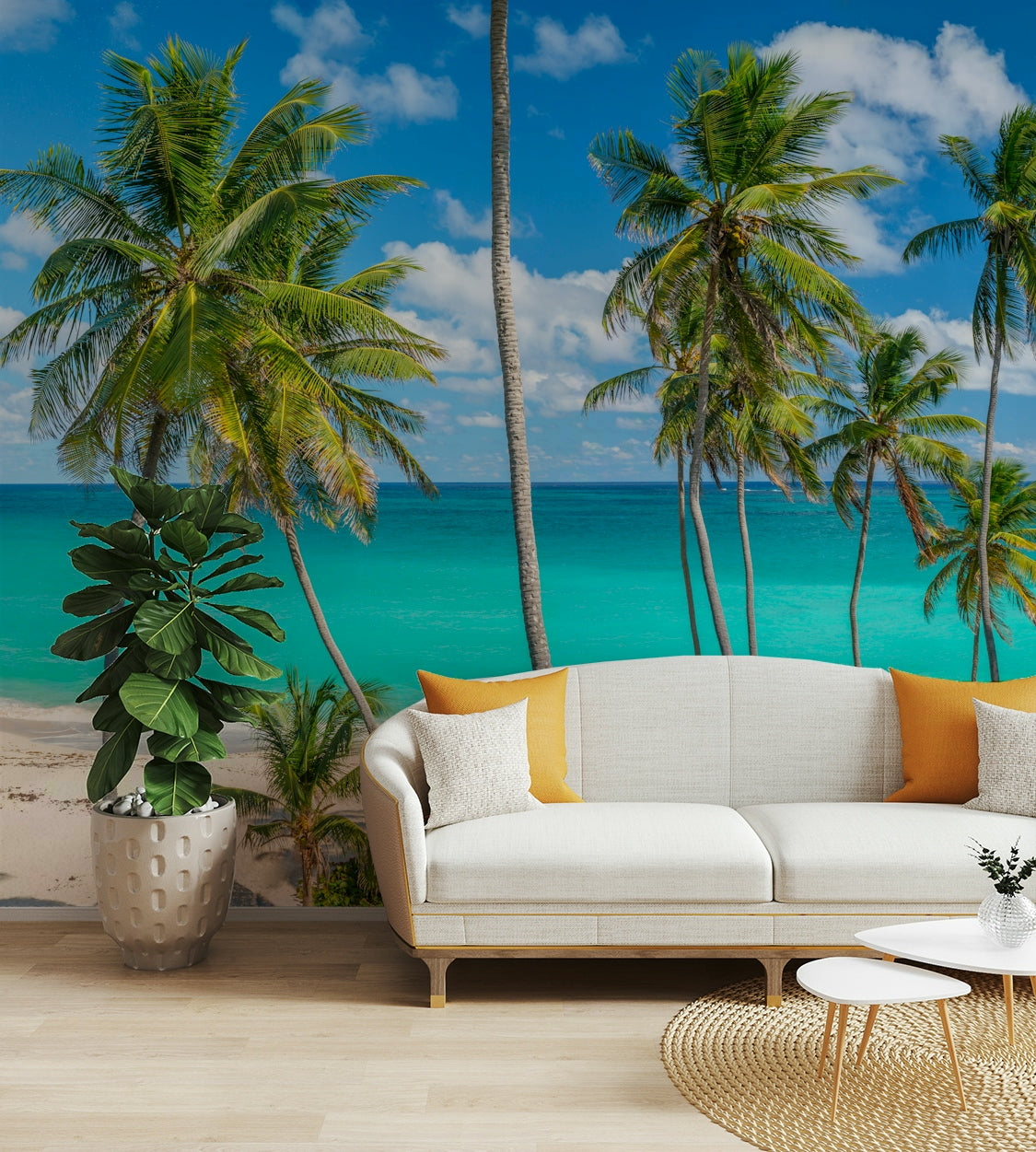 Wall mural with a bright and vibrant color palette.


