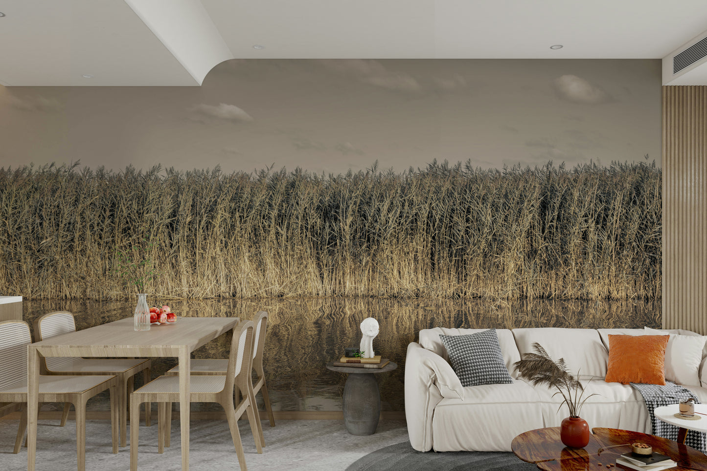 Full view of the mural in a light-filled room.

