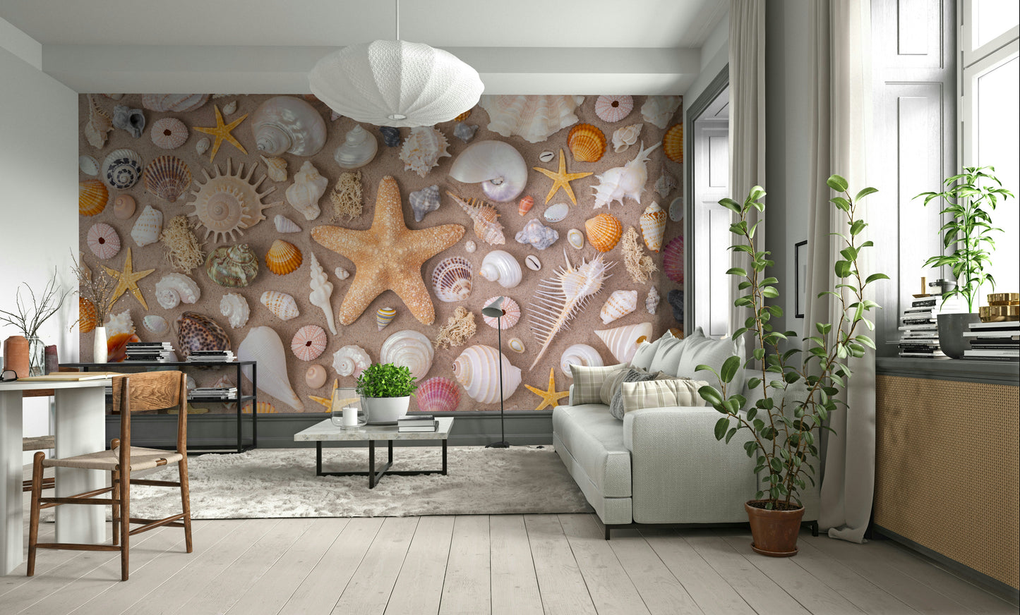 The items are arranged on a light, sandy background, creating a natural and organized display.
