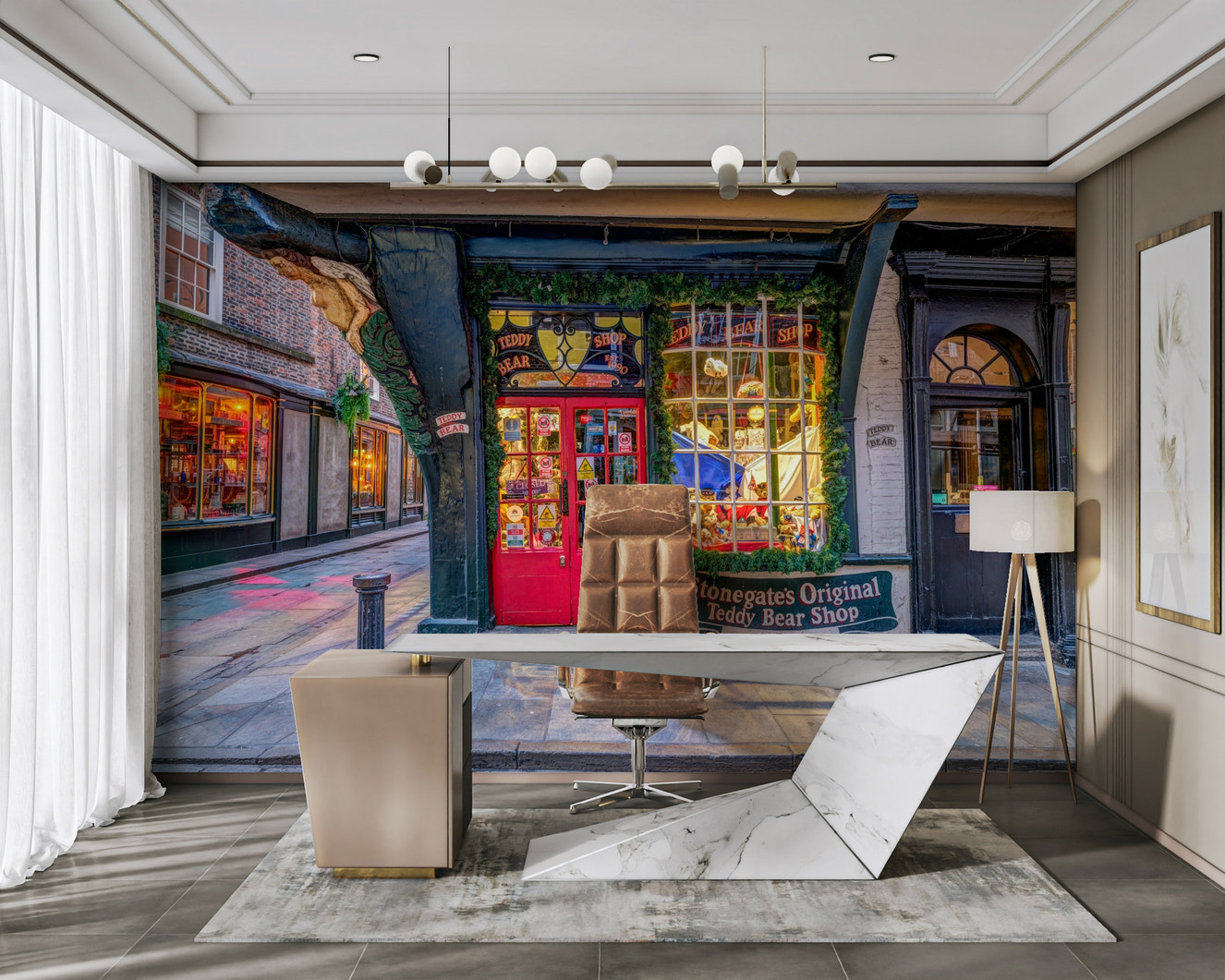 A captivating and picturesque wall mural.
