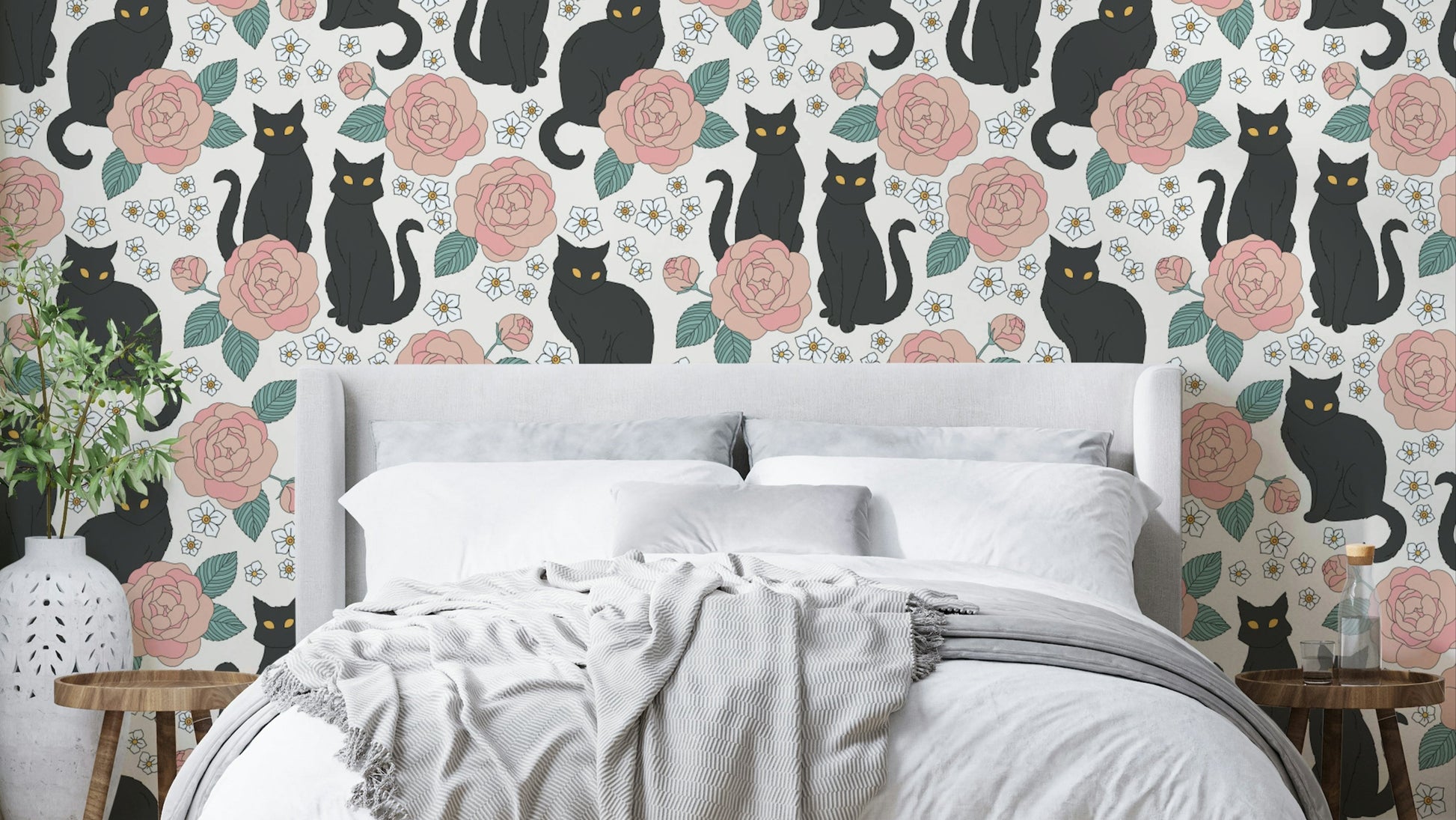 A captivating and whimsical wallpaper pattern.
