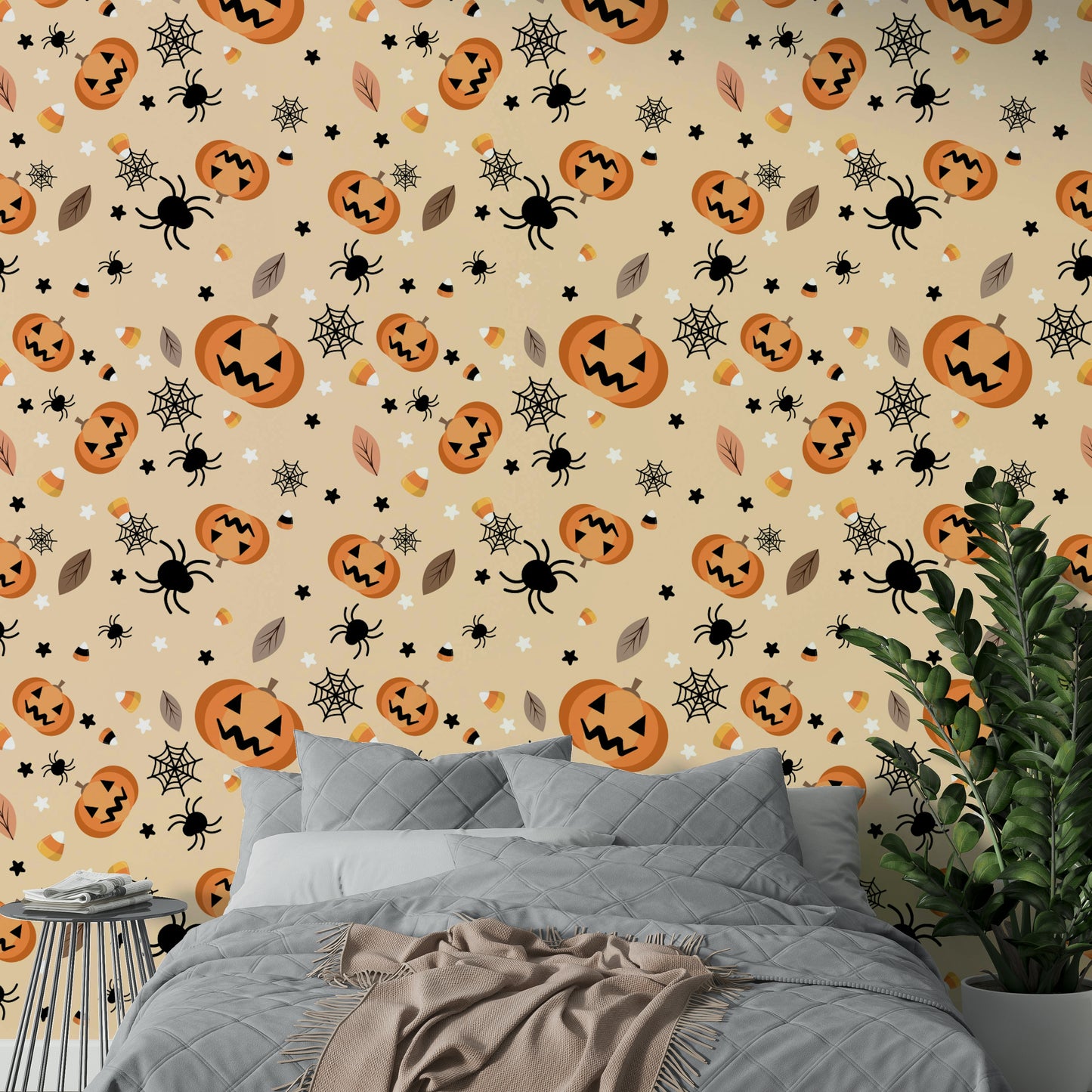 Autumn leaves Halloween Fun wall design

