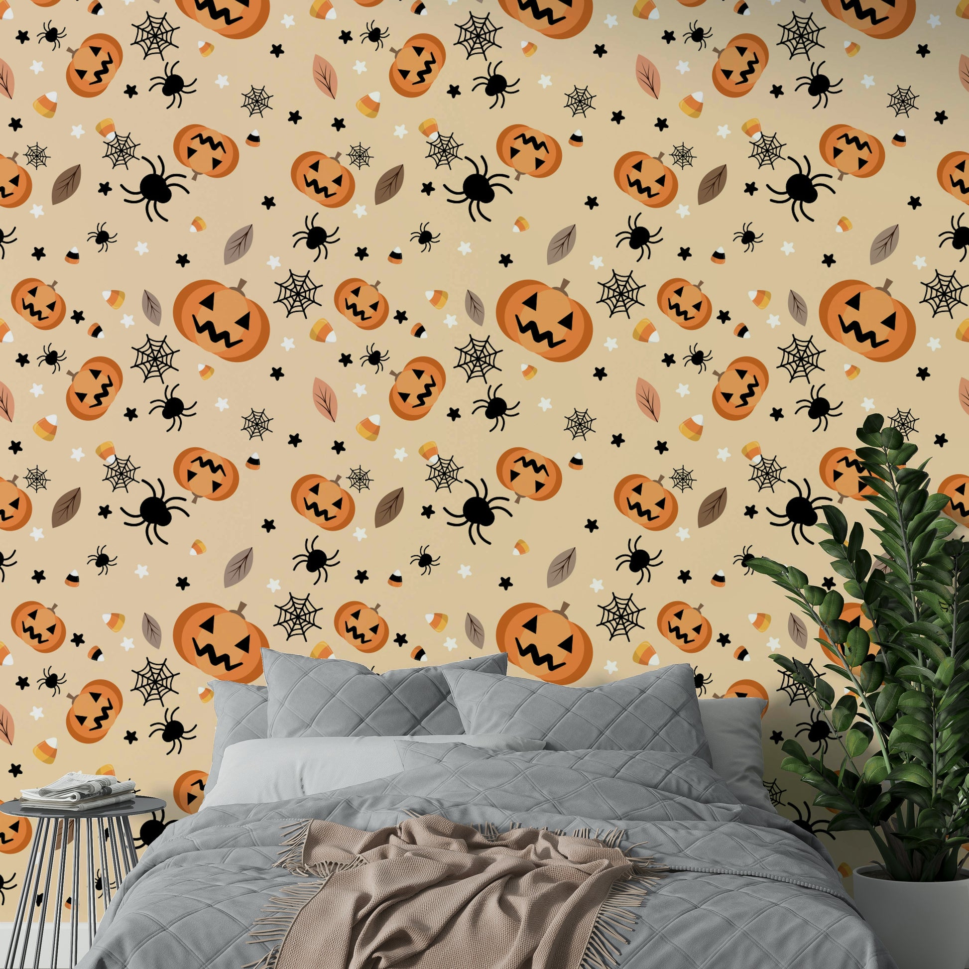 Autumn leaves Halloween Fun wall design

