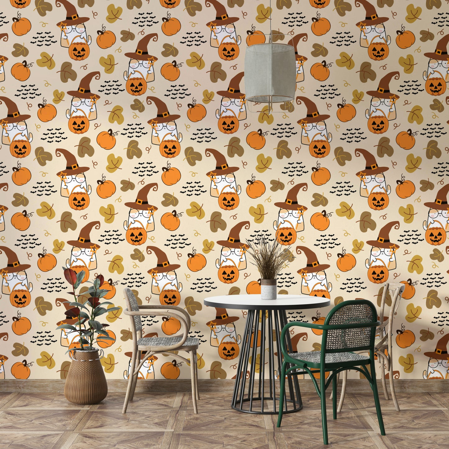 Cute Halloween pumpkin wallpaper design