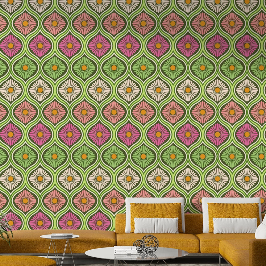 Bright, contrasting colors are prominently used.
