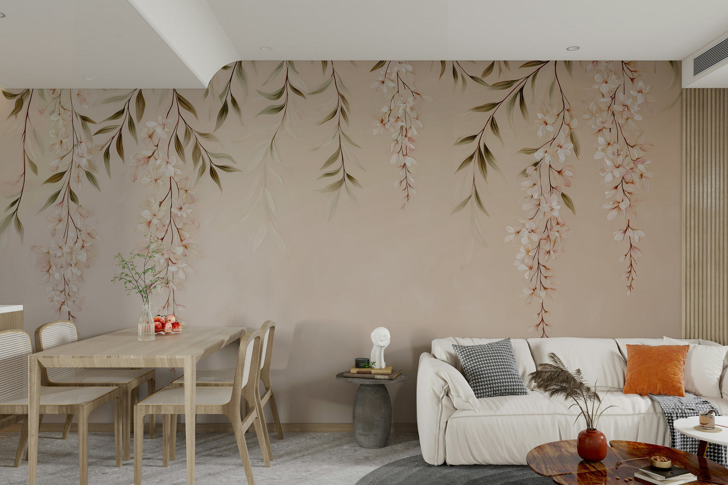 Suitable for a serene, romantic, or minimalist interior.
