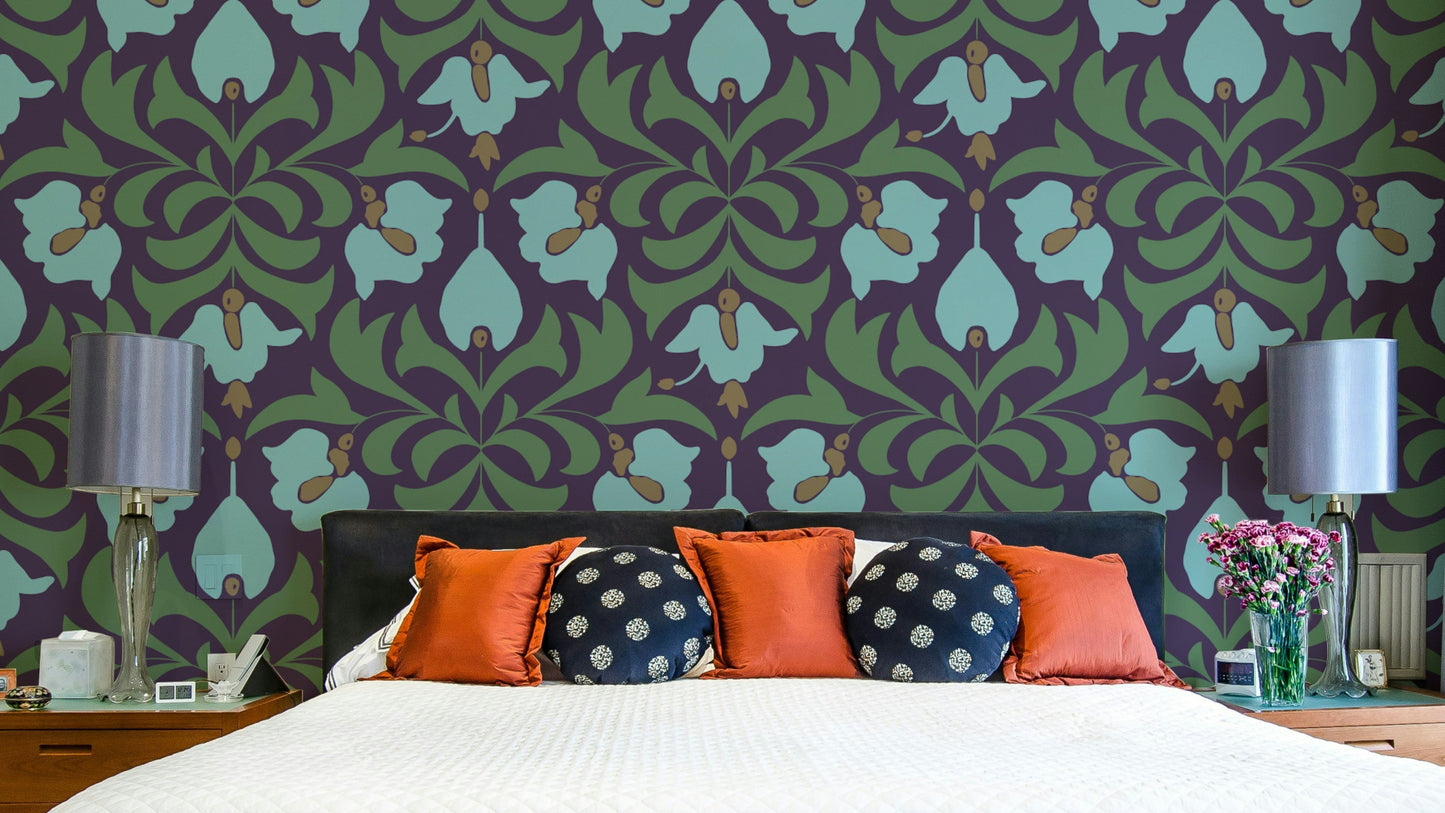 Orbisca - Art Nouveau Flora Wallpaper⁠