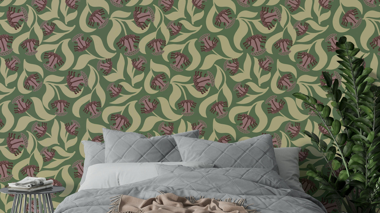 Features classic, timeless floral motifs.
