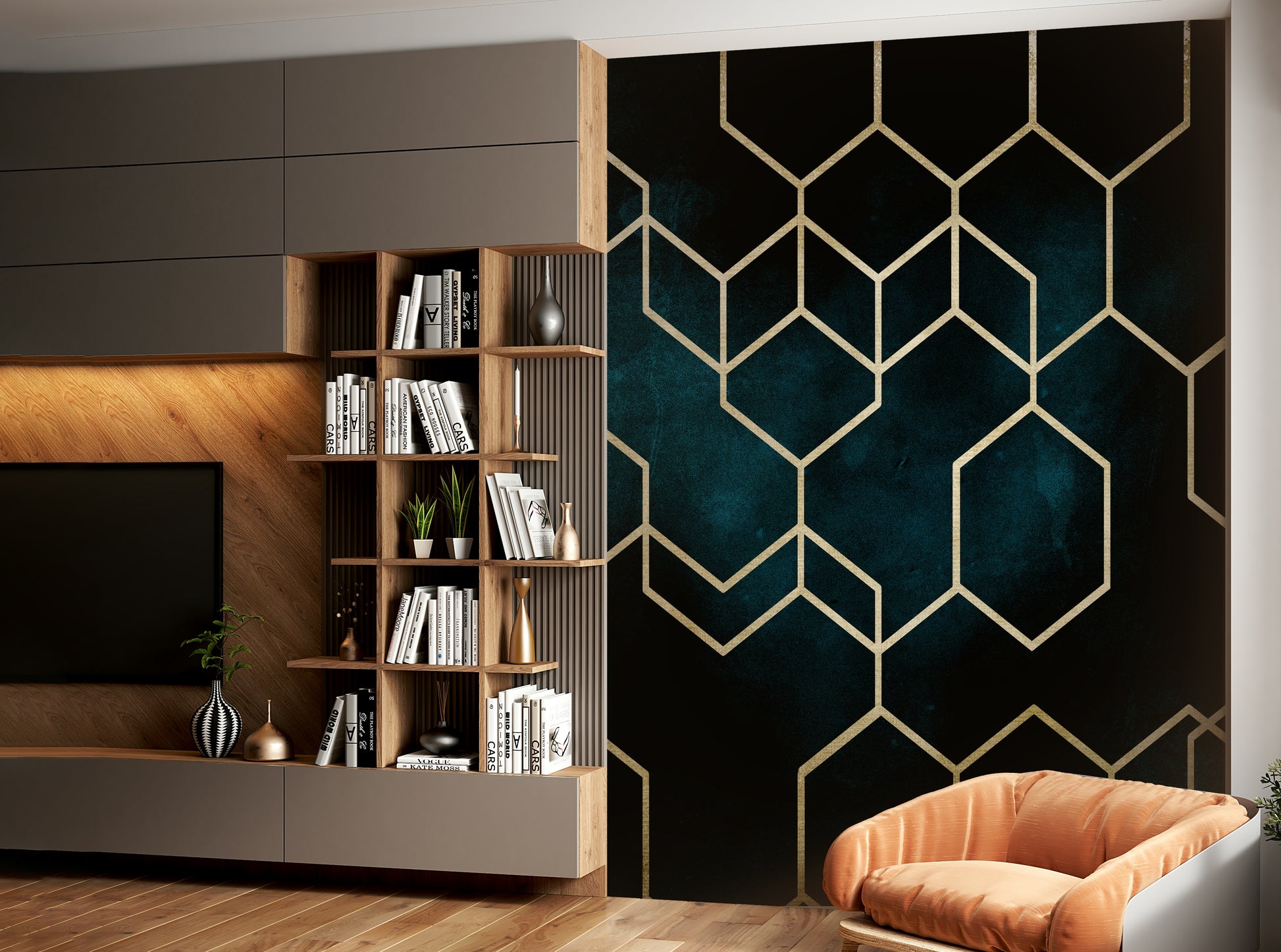 The mural covers a significant wall area.
