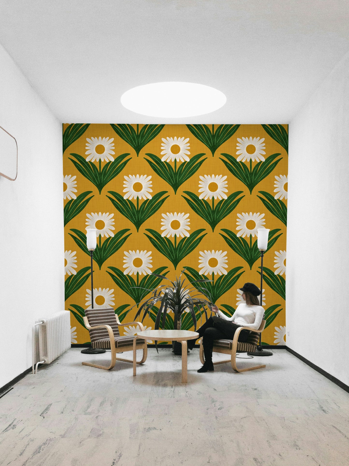 A vibrant and energetic retro wallpaper pattern.
