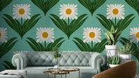 A vibrant and energetic retro wallpaper pattern.
