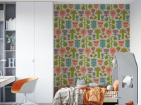 A charming and sophisticated floral wallpaper pattern.
