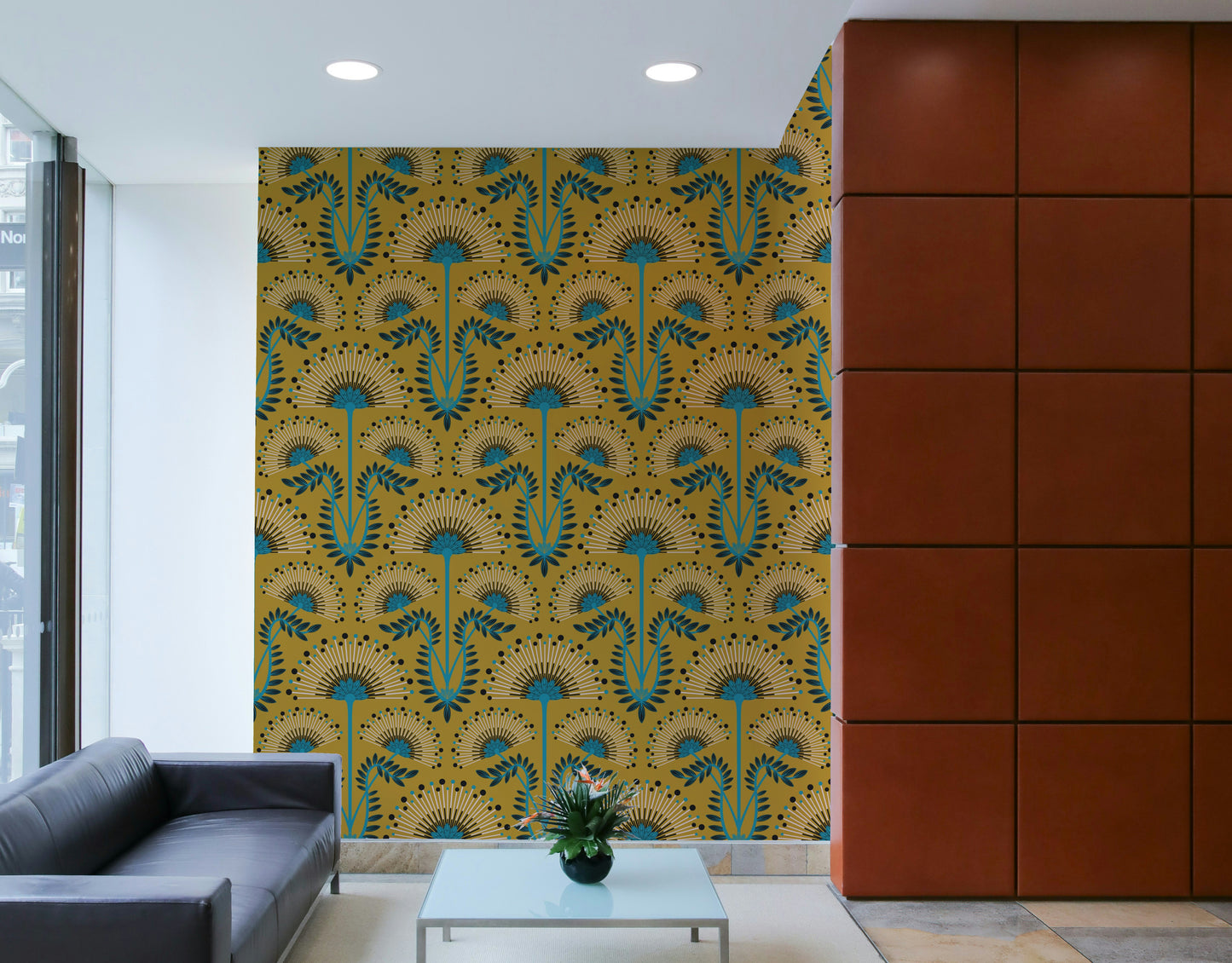 A luxurious and intricate floral wallpaper pattern.

