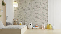 Timeless Ginkgo Garden Soft Blue Wallpaper.

