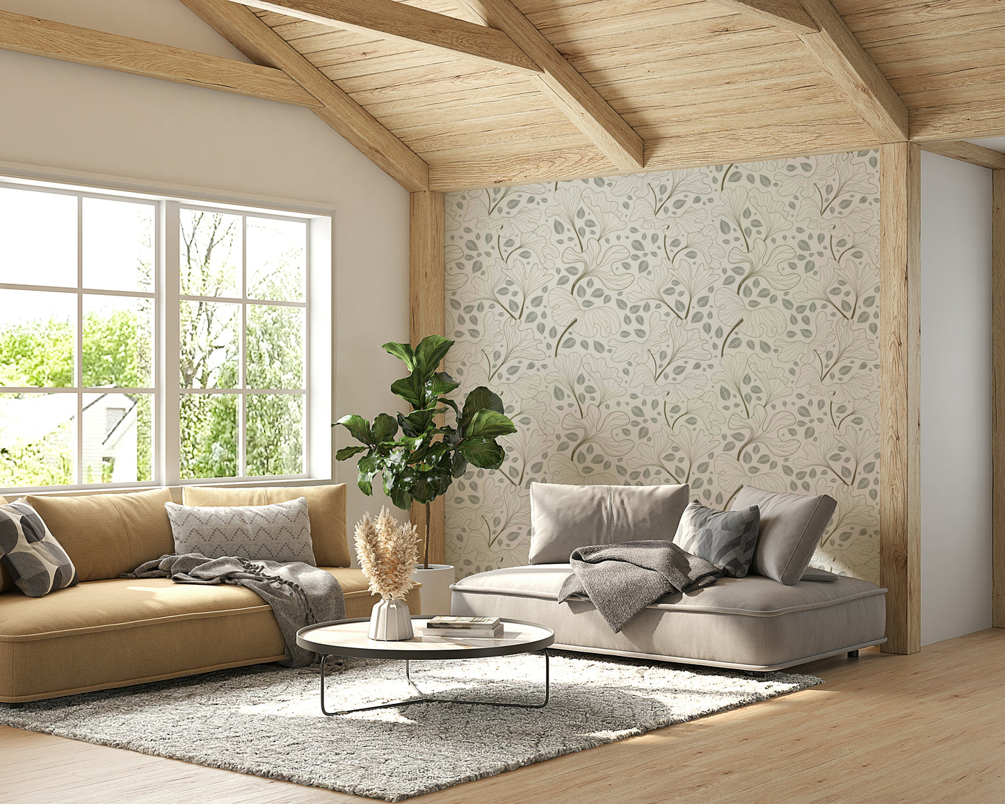 Wallpaper with a subtle natural design.

