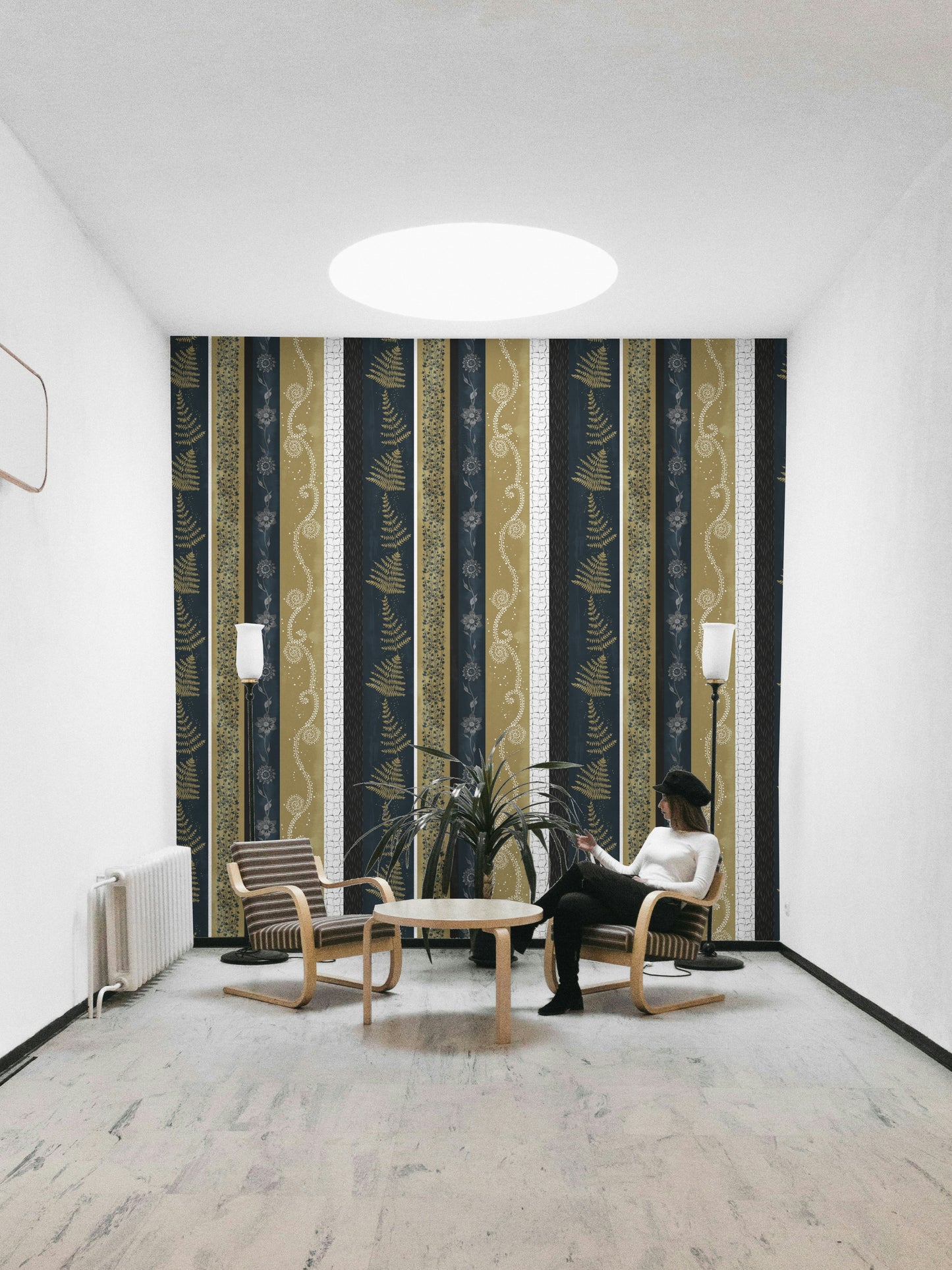 Abstract Nature Stripes Earthy Tones Wallpaper.

