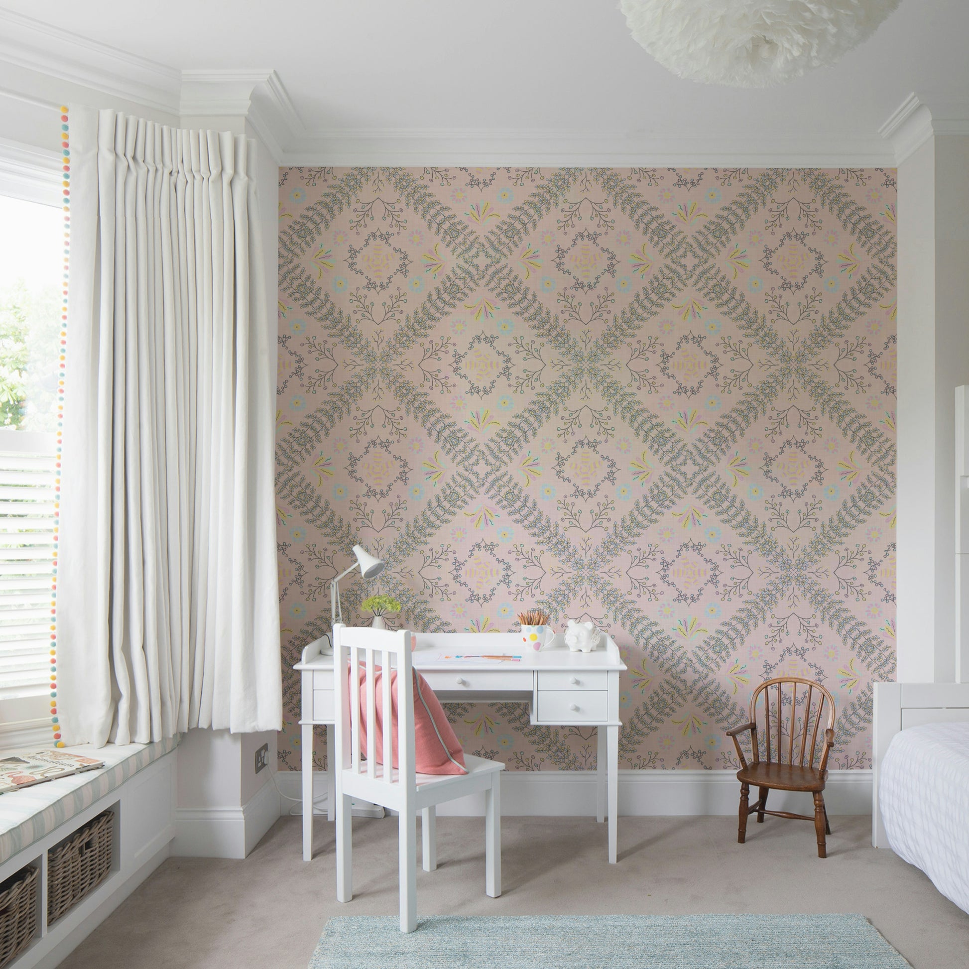 gentle floral wallpaper for a nursery

