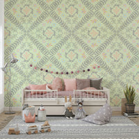 muted pastel pink, yellow, and blue flowers

