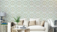 aged cement tile backsplashes sage wallpaper

