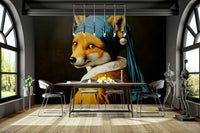 fox dressed in a golden robe

