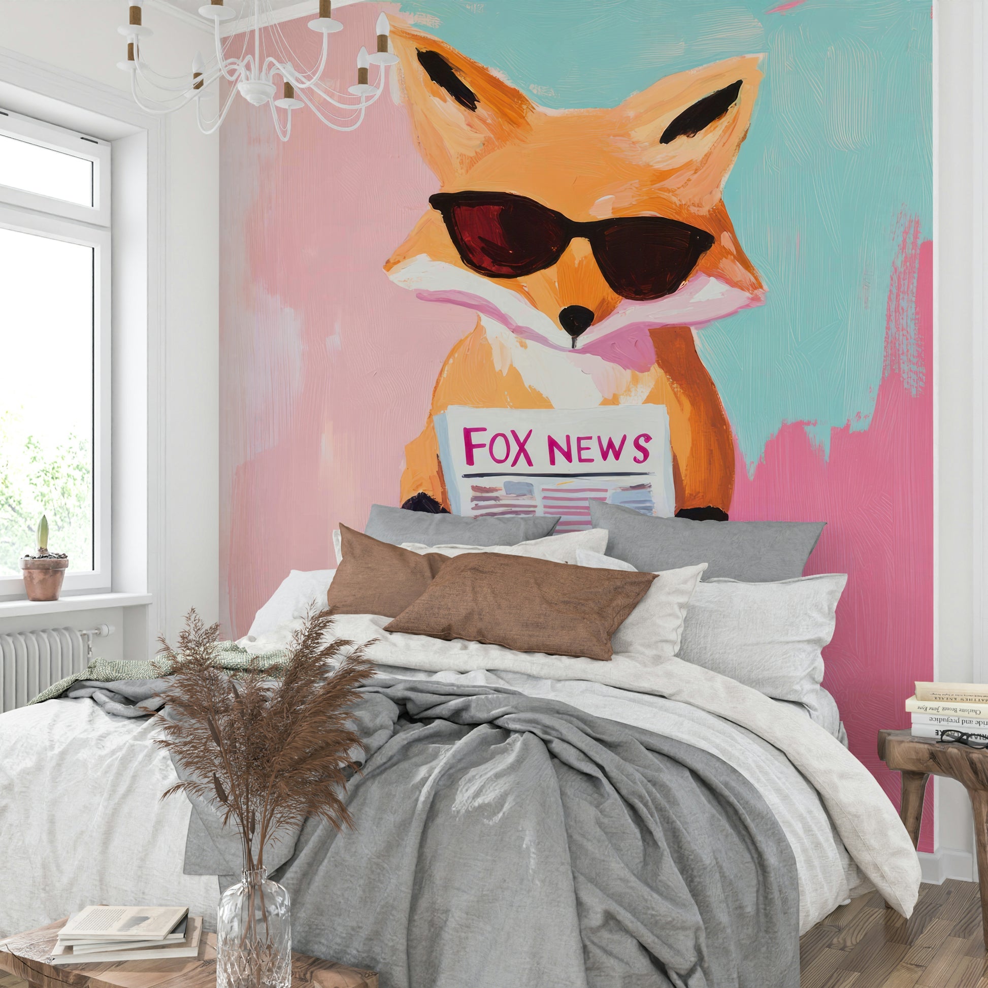 relaxed and cool animal art mural

