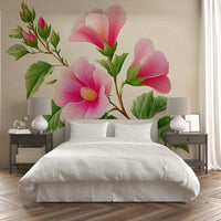 hibiscus flower wallpaper for a bedroom

