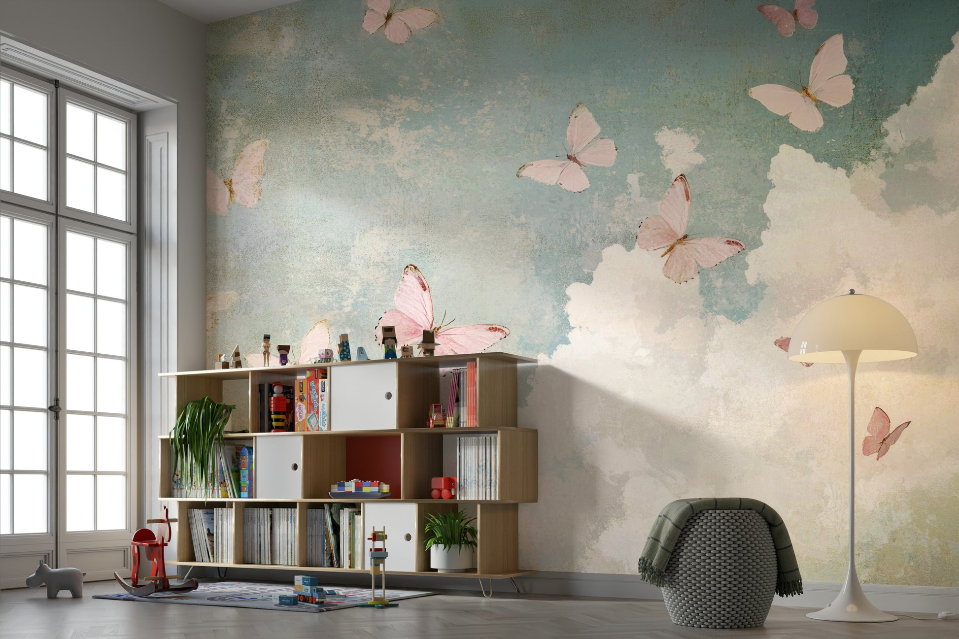 Butterfly Dreams Pink Wall Mural.

