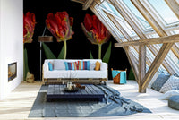 The tulips are the central focus of the image.

