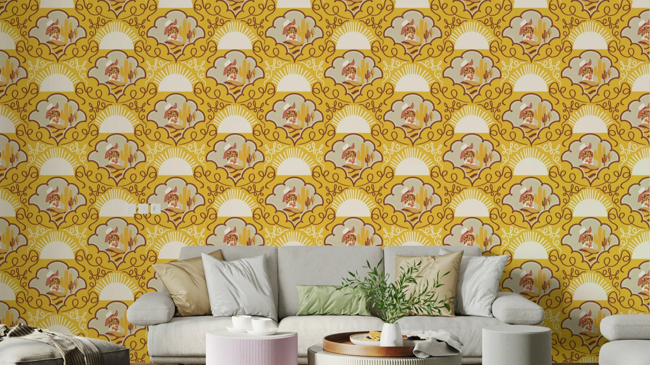 The design is non-realistic and interpretive.

