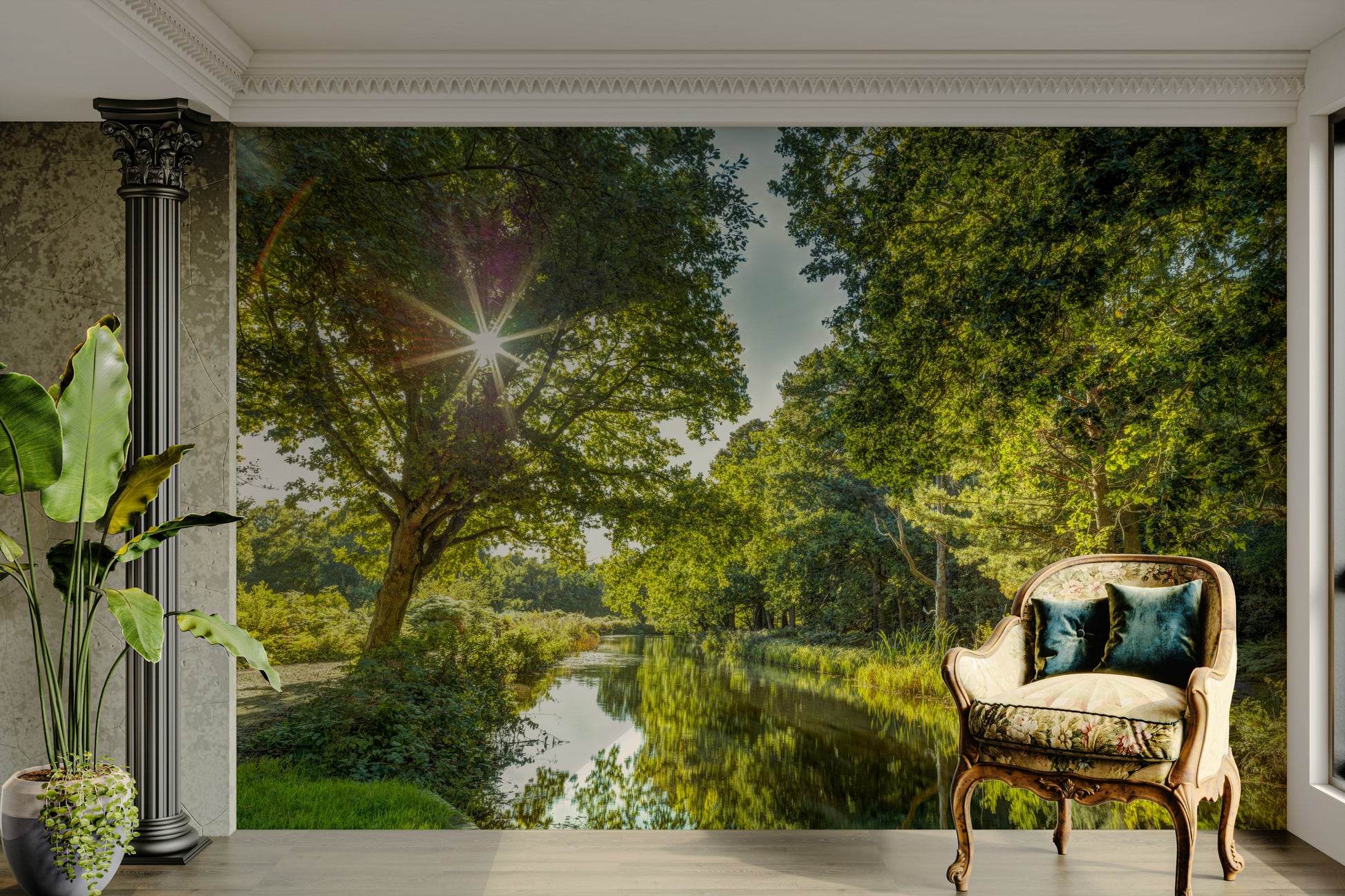 The mood is peaceful and fresh.

