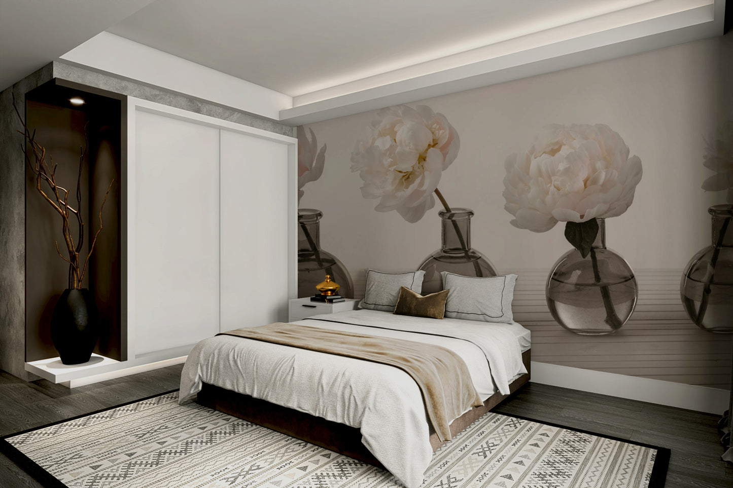 A large-scale still-life photography print.

