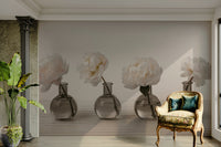 The print captures fine details of the petals, water, and the wood grain.

