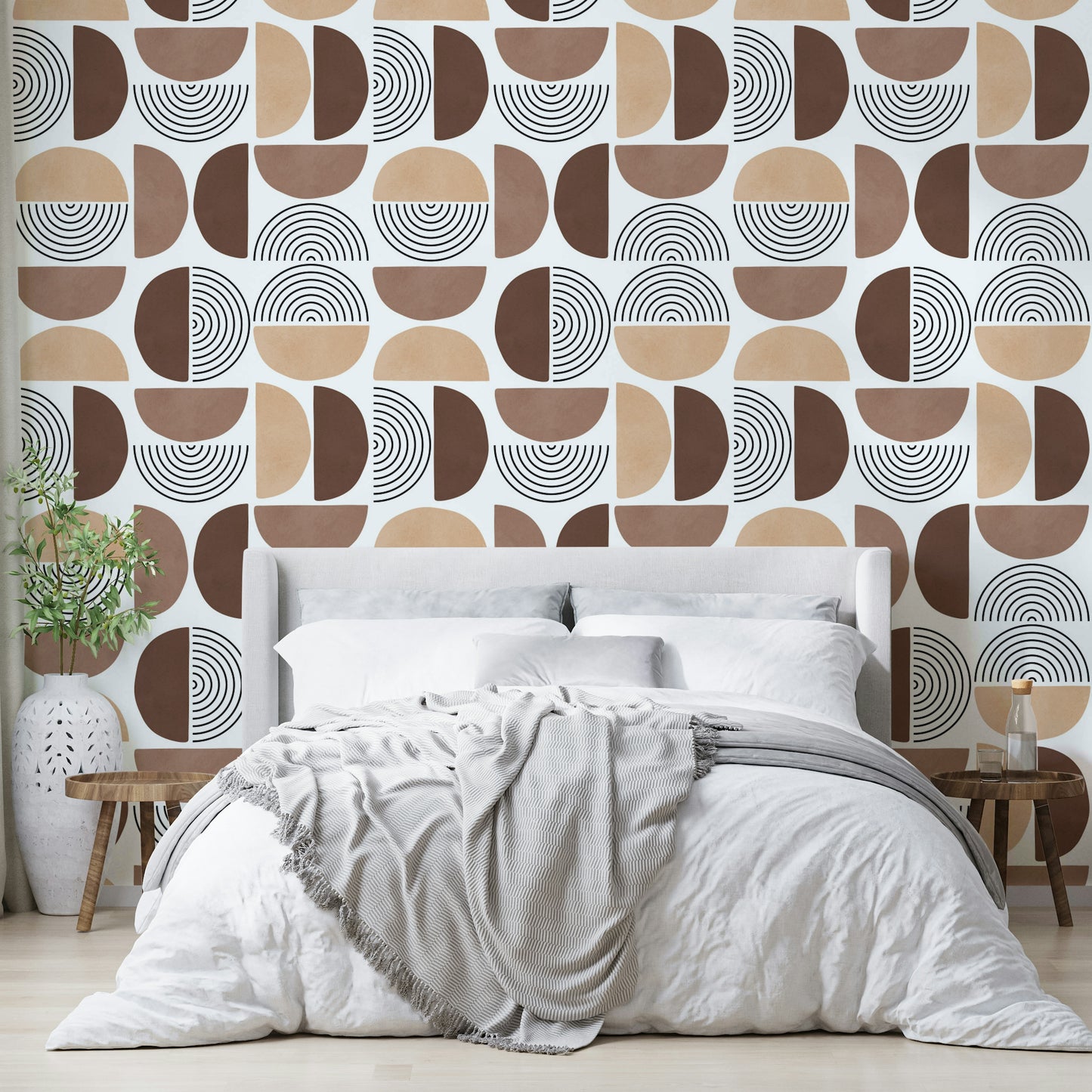 The style is modern and has a bohemian, artistic feel.

