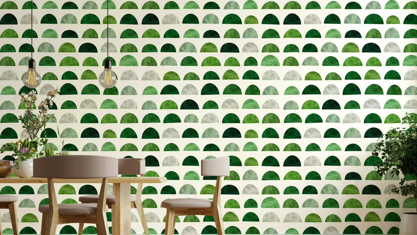 The design features various triangles, squares, and lines.

