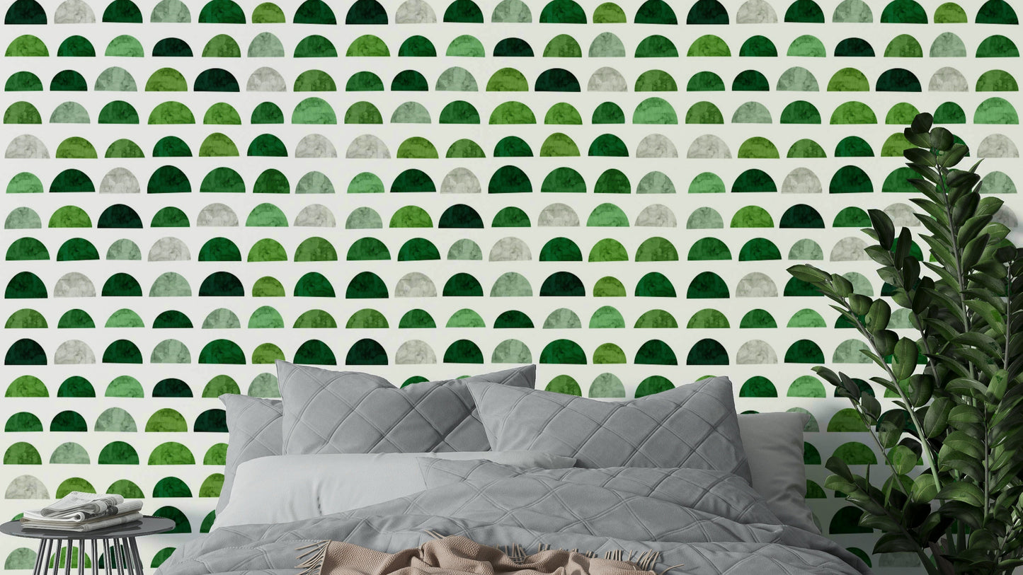 The colors are a blend of various shades of green, from light to dark.

