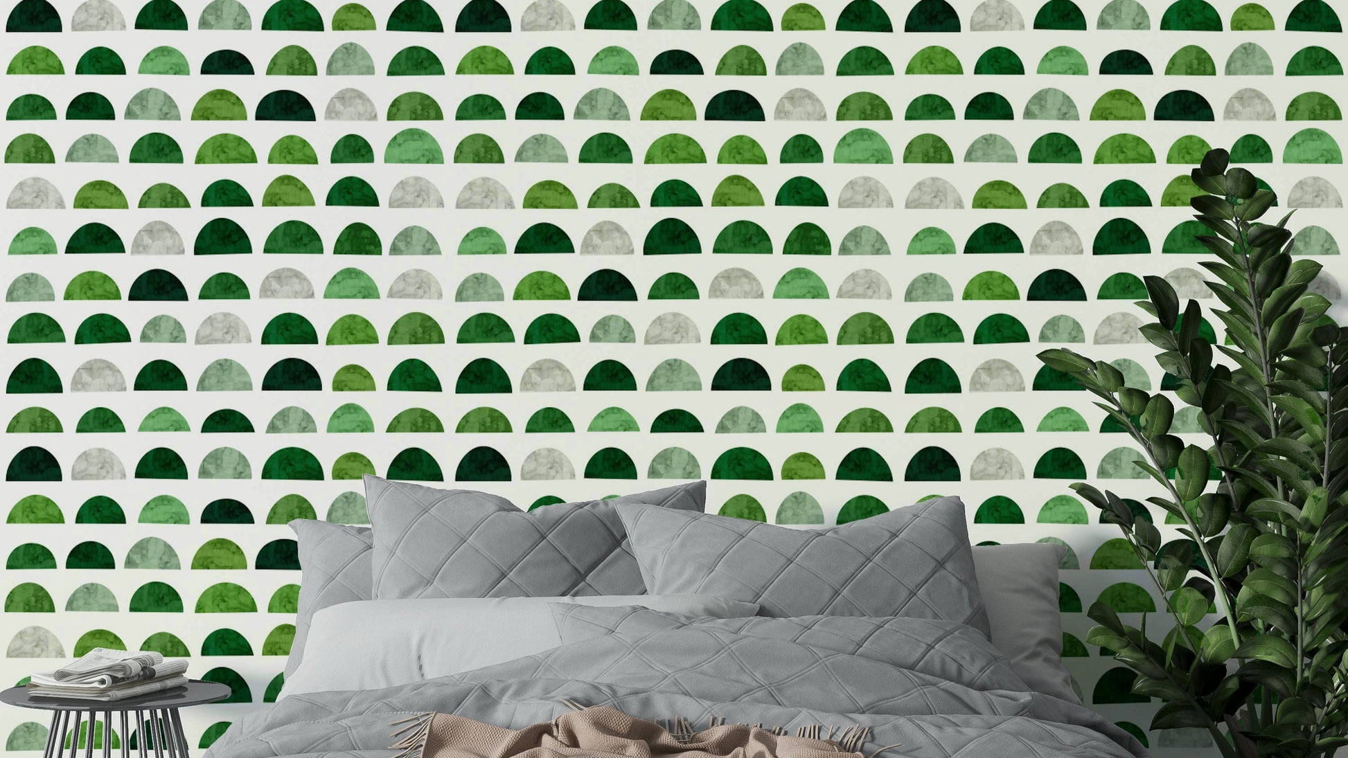 The colors are a blend of various shades of green, from light to dark.

