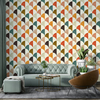 A large-scale art print with a mid-century modern aesthetic.

