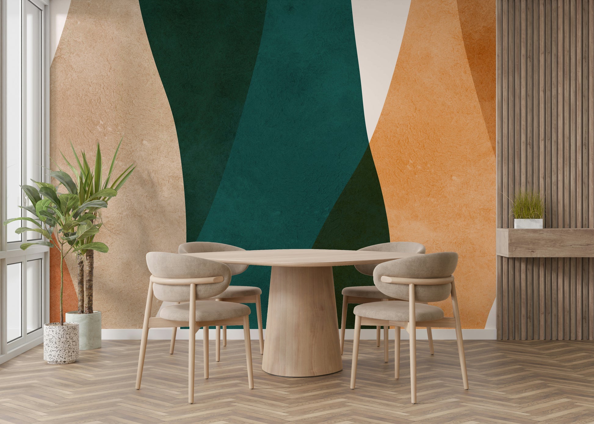 The colors are a soft, muted palette of gentle tones.

