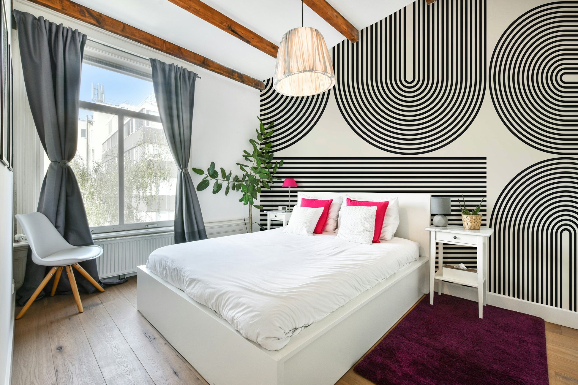 The design features elegant, layered arch shapes creating an illusion of depth.

