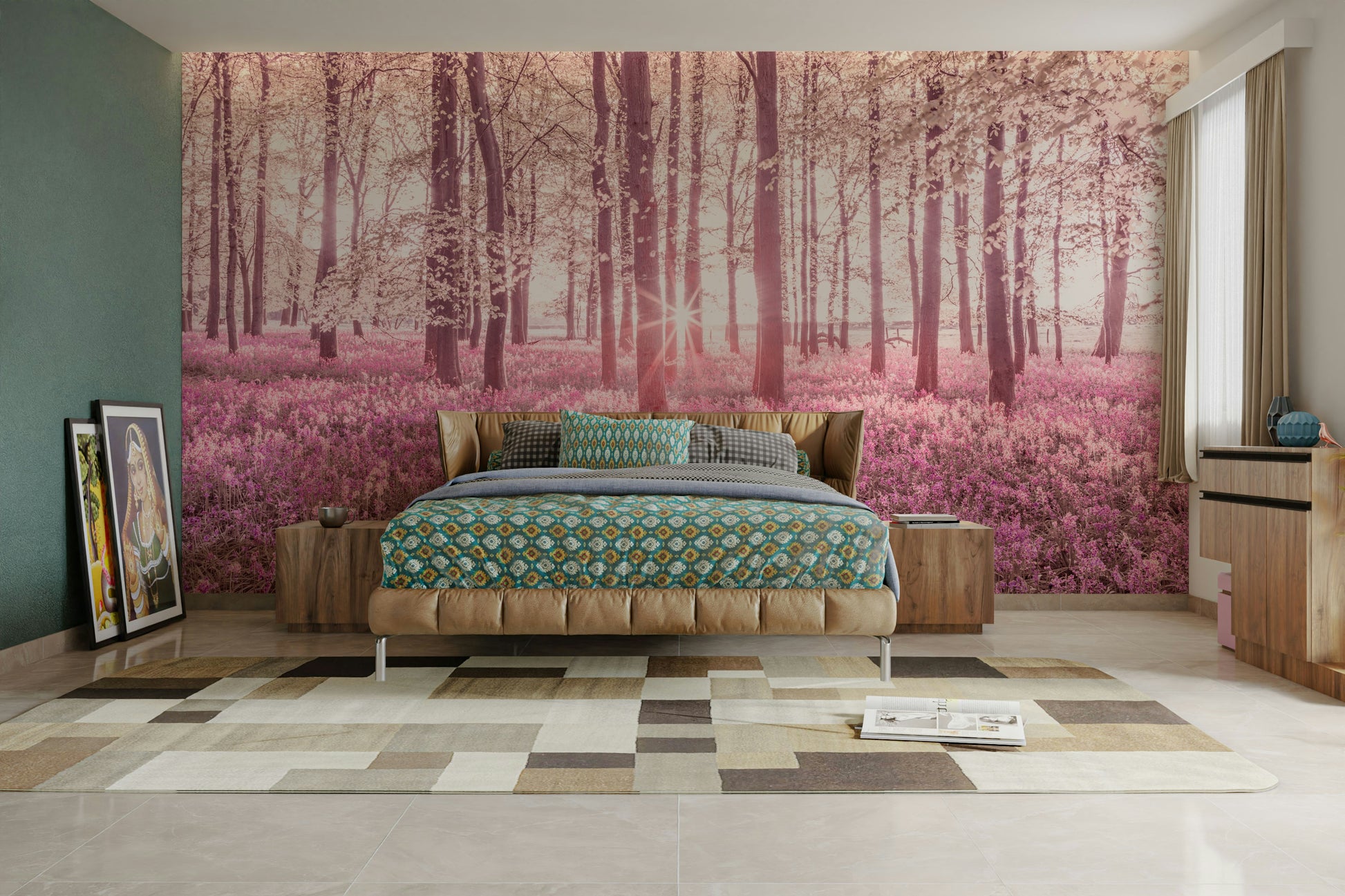 The scene has a peaceful and enchanting, almost magical feel.

